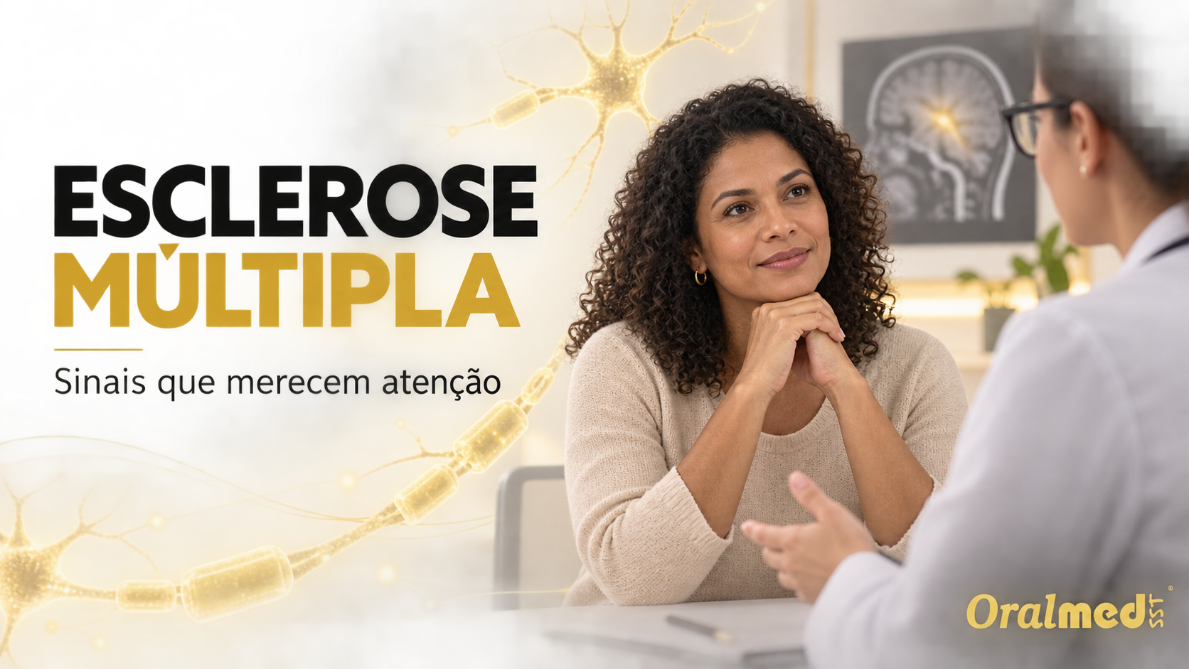 Consulta médica sobre sinais, diagnóstico e tratamento da esclerose múltipla em Sapezal