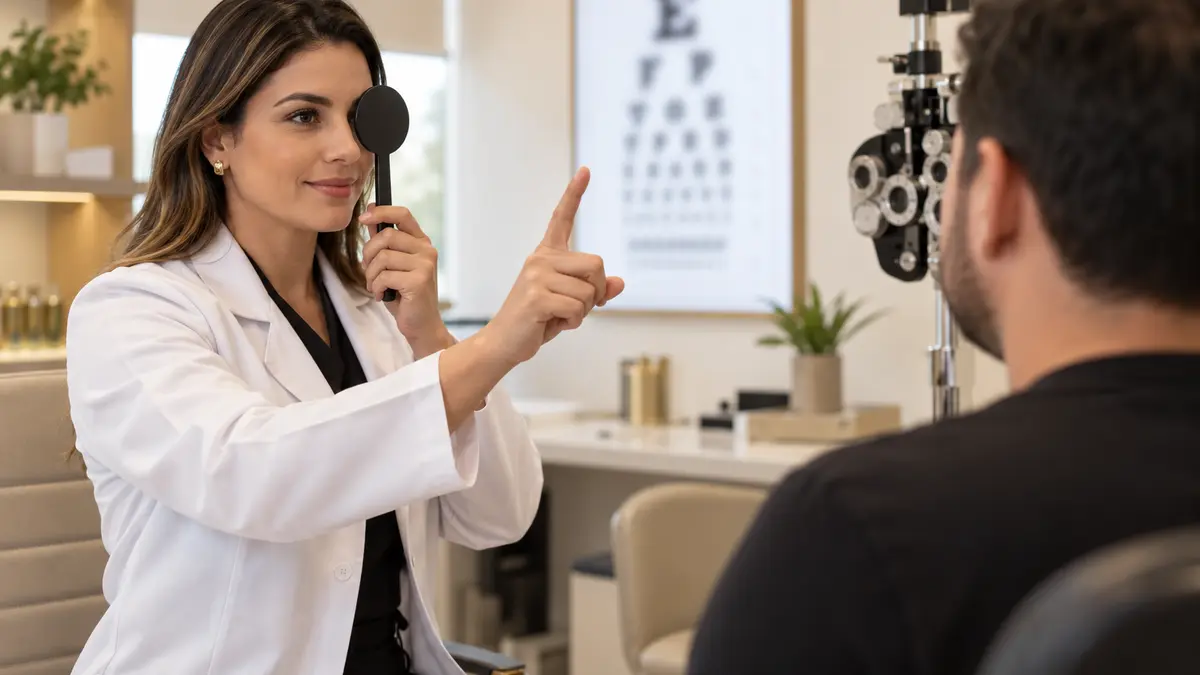 Avaliação da visão durante exame médico para CNH em Sapezal
